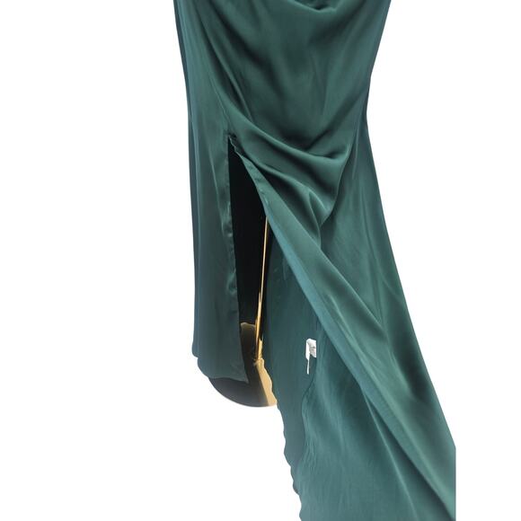 AW BRIDAL 6 S hunter green Maharaol wedding formal party maxi dress NEW B43 - Picture 5 of 10